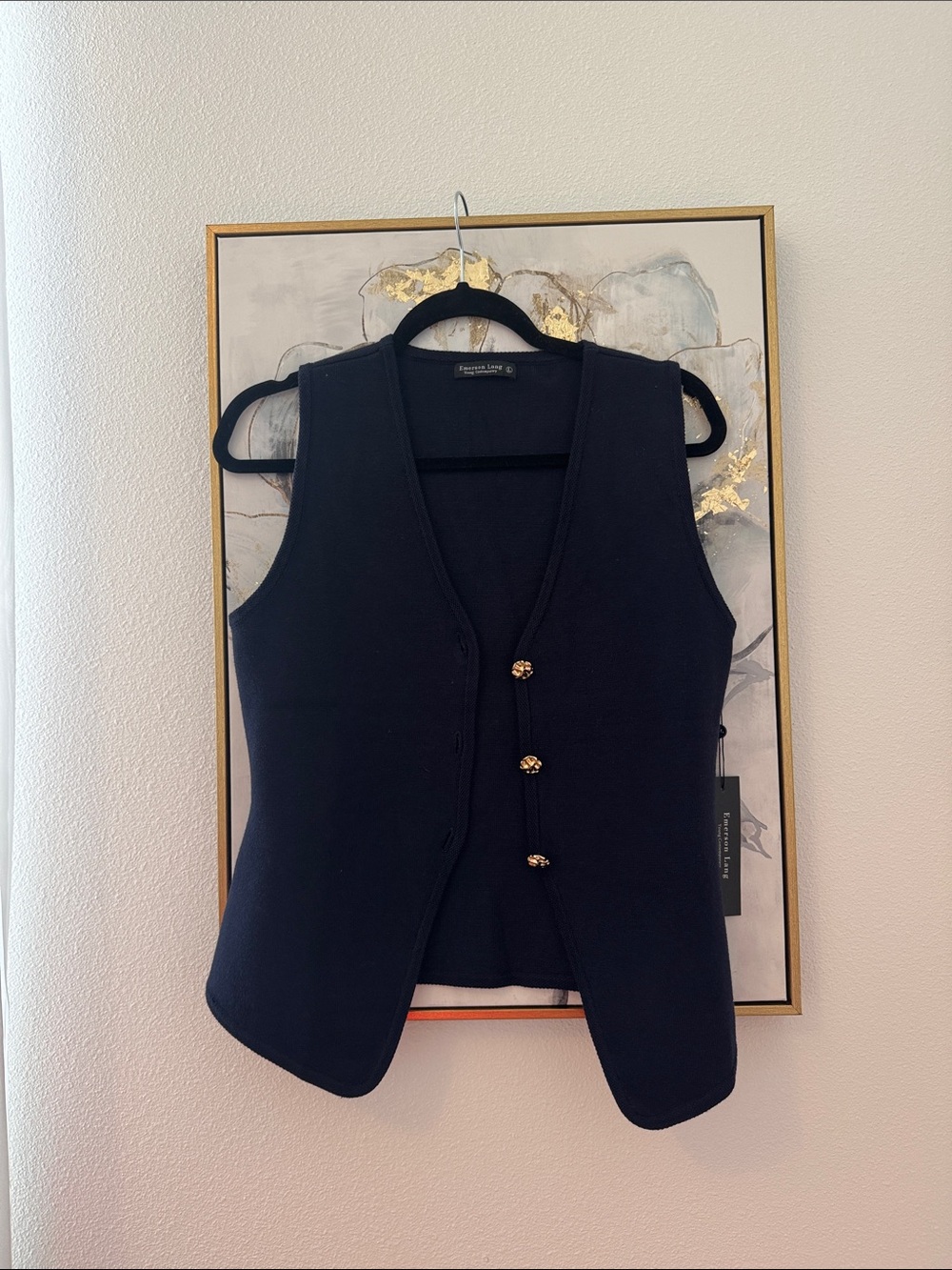 6/14 Emerson Lane Navy V-Neck Button Front Vest